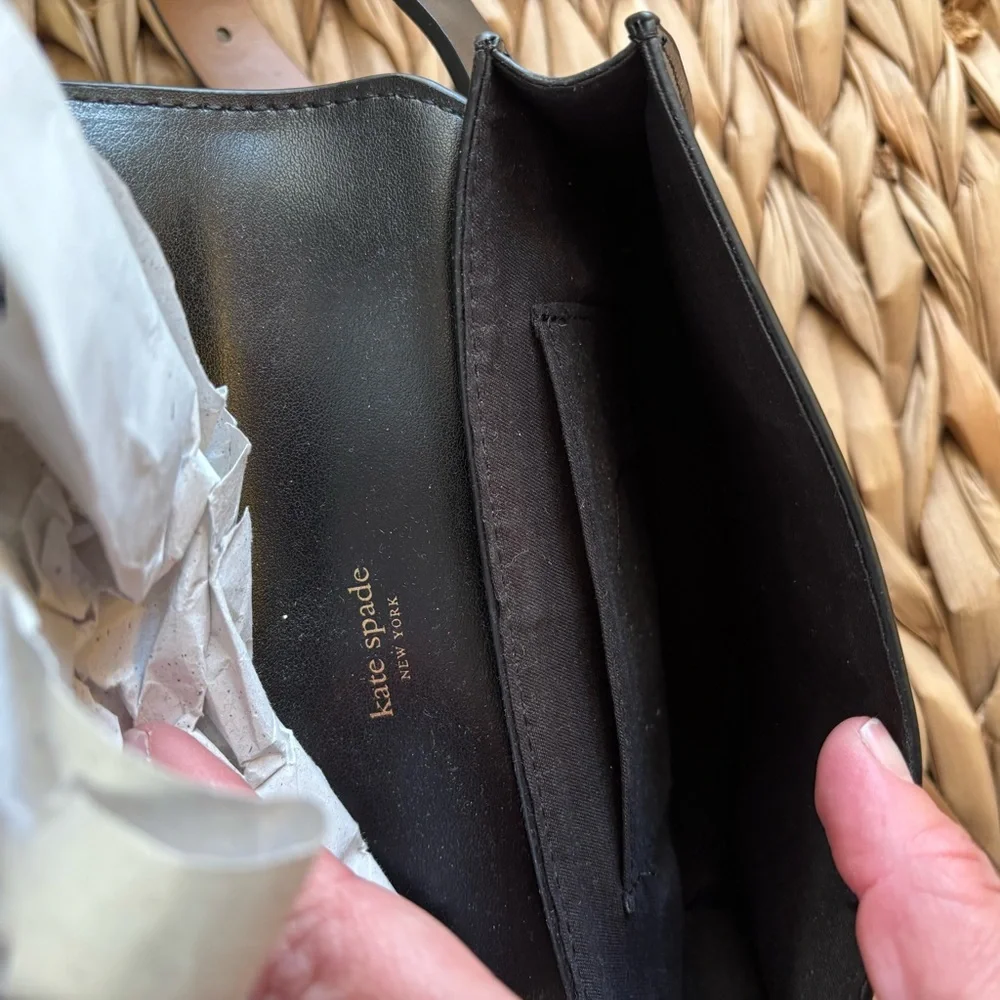 Kate Spade / NEW Black Leather Bow Belt Bag Waist Pack Fanny Pack (S/M)